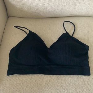 NEW V neck bralette boho soft sexy - Black